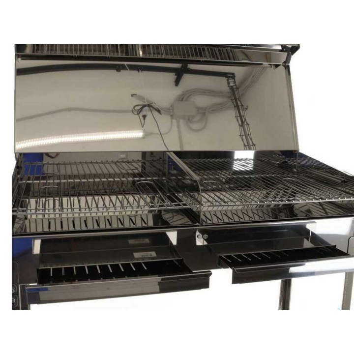 Mille Achille Big INOX hiiligrilli, 2 × 47,5 × 37 cm, ruostumaton teräs