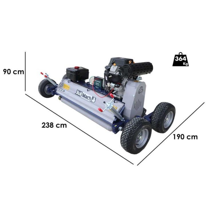 BullMach PAN 150 L hinattava murskain mönkijälle, Loncin LC2V80FD, 24 HP, 150 cm