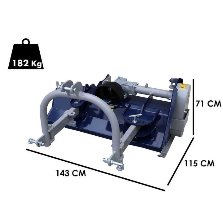 BullMach Ermes 125 S niittomurskain traktorille, 125 cm, manuaalinen sivusiirto