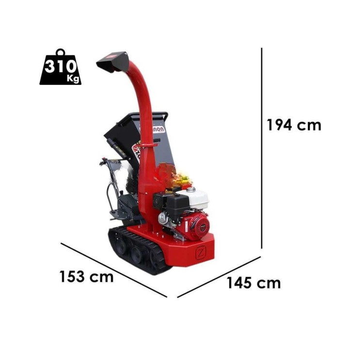 Zanon BC90 Cingo biotriturattori telaketjuilla, Honda GX390, 90 mm, 300 kg