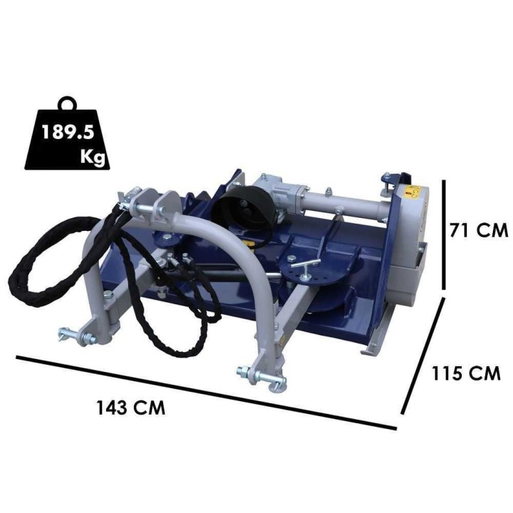 BullMach Ermes 125 SH traktorimurskain, 125 cm, hydraulinen sivusiirto