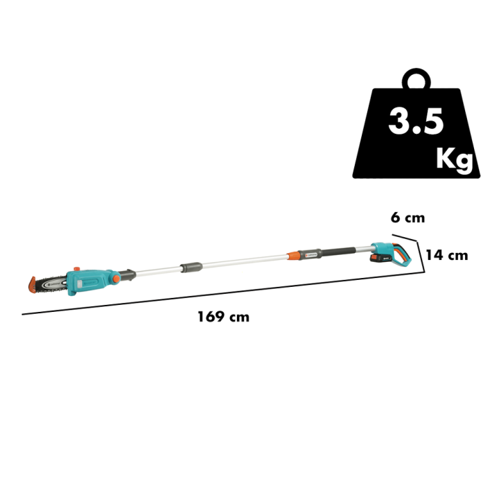 Gardena TCS 20/18V P4A Ready-To-Use Set oksasaha, 18 V, 20 cm, teleskooppivarsi