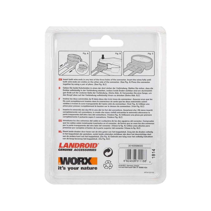 Worx WA0198 liitosliittimet rajakaapelille, 5 kpl