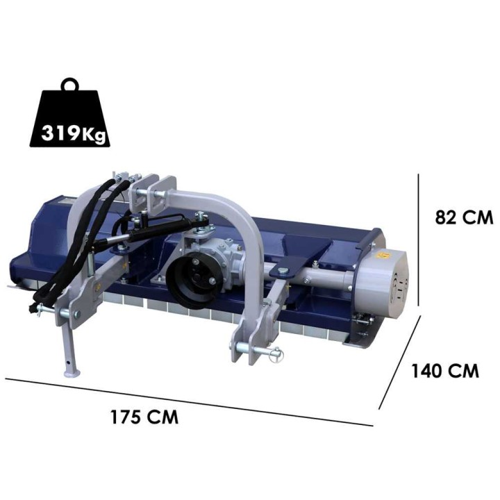 BullMach MAIA 155 SH traktorimurskain, hydraulinen sivuttaissiirto, 155 cm