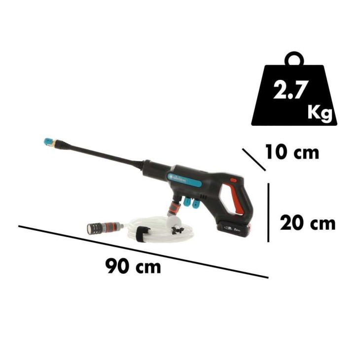 Gardena AcquaClean 24/18V Lithium akkukäyttöinen painepesuri, 24 bar, 2,5 Ah