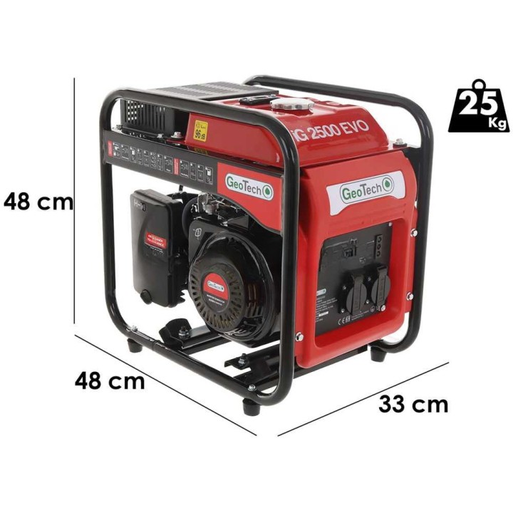 GeoTech iG 2500 EVO invertterigeneraattori, 2,5 kW, 230 V, bensiini