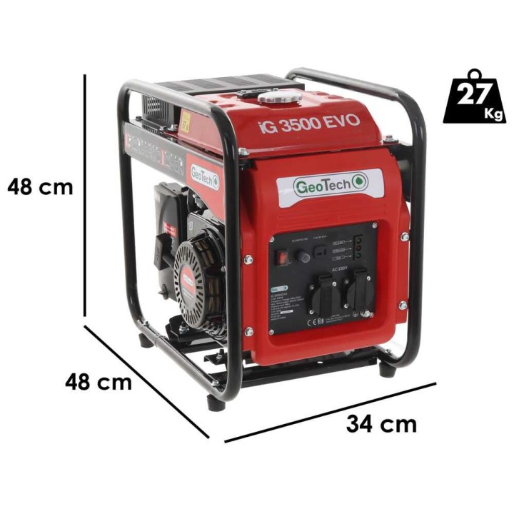 GeoTech iG 3500 EVO invertterigeneraattori, 3,5 kW, bensiini, 230 V