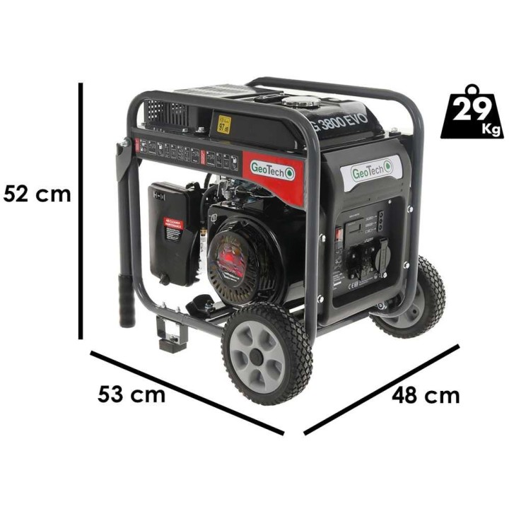 GeoTech iG 3800 EVO invertterigeneraattori, 3,5 kW, 230 V, bensiini