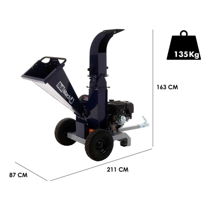 BullMach ZEUS 120 LE biocippuri oksille, Loncin 15 HP, sähköstartti, 80 mm