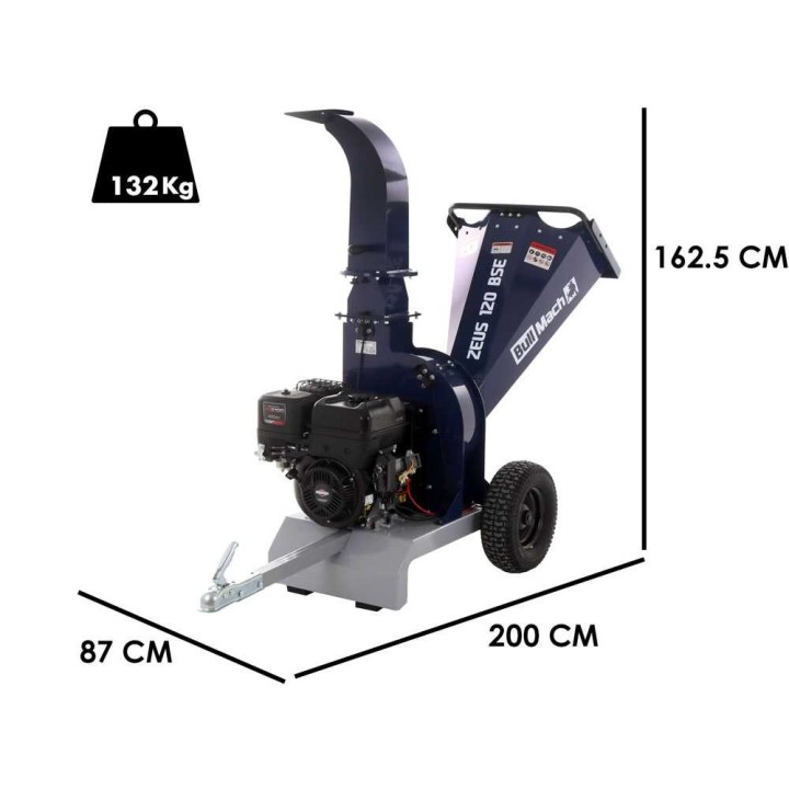 BullMach ZEUS 120 BSE biocippuri, Briggs & Stratton 13,5 HP, 80 mm, sähkökäynnistys