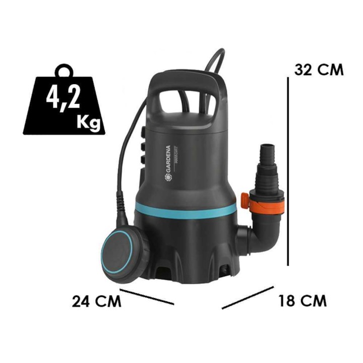 Gardena 9000 uppopumppu likavedelle, 300 W, 9 000 l/h