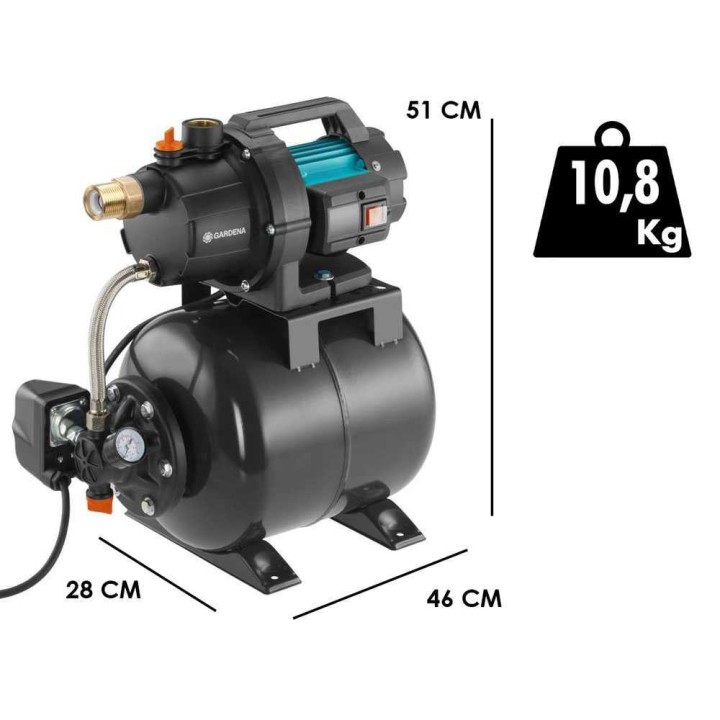 Gardena 3700/4 art. 9023-20 painevesipumppu, 800 W, 19 l, 3 700 l/h