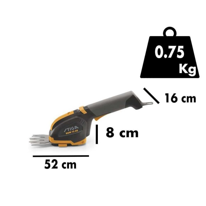 Stiga SGM 72 AE akkukäyttöinen puutarhaleikkuri, 7,2 V, 2,5 Ah