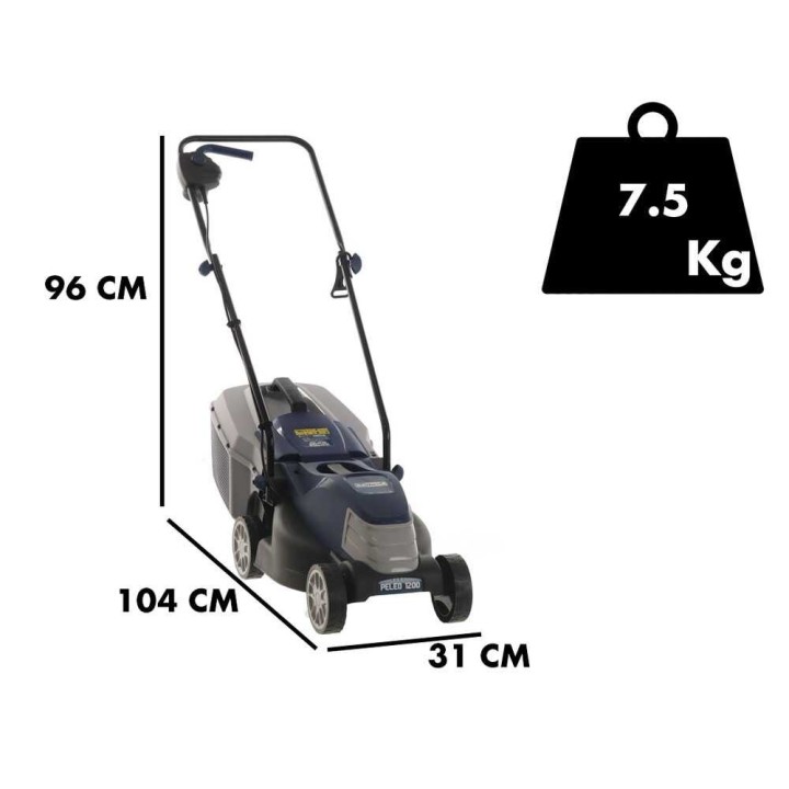 BullMach Peleo 1200 sähköruohonleikkuri, 1 200 W, leikkuuleveys 32 cm