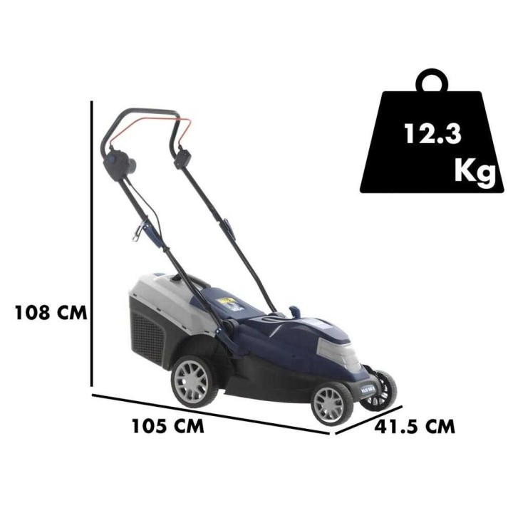 BullMach PELEO 1600 M sähköruohonleikkuri, 1 600 W, 38 cm, 3-in-1