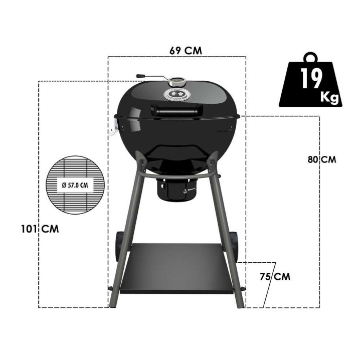 Outdoorchef Kensington 570 C hiiligrilli, Ø 57 cm, Easy Slide
