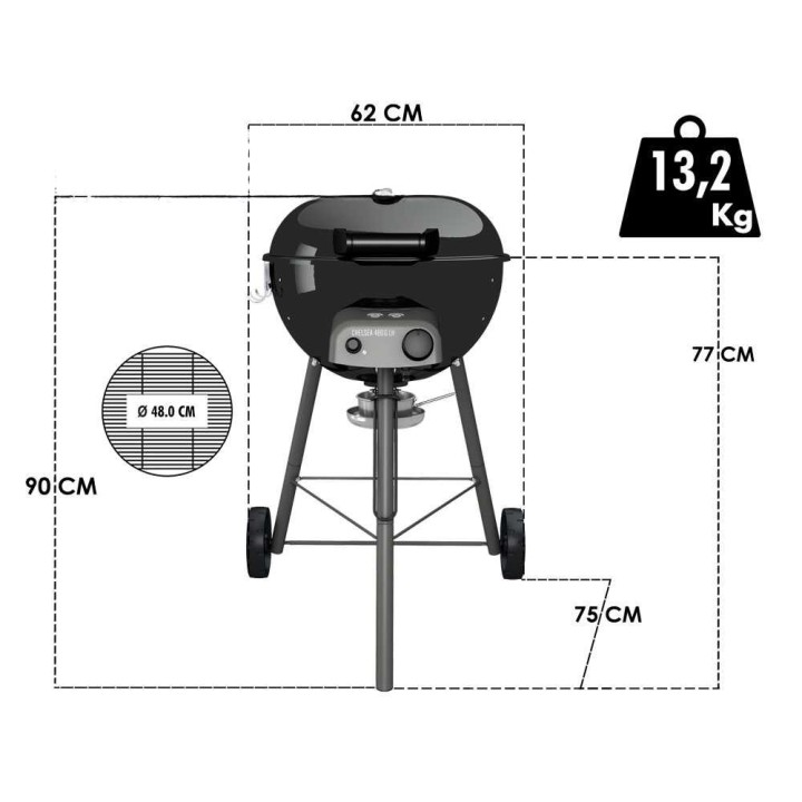 Outdoorchef Chelsea 480 G LH kaasugrilli, 5,6 kW, Ø 48 cm