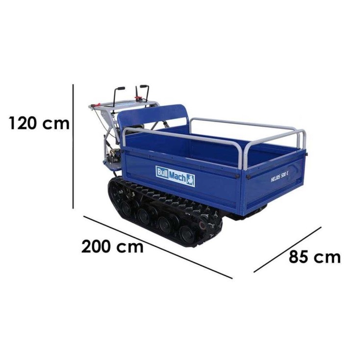 BullMach Helios 500 E tela-alustainen moottorikärry, 500 kg, 7 HP, jatkettava lava