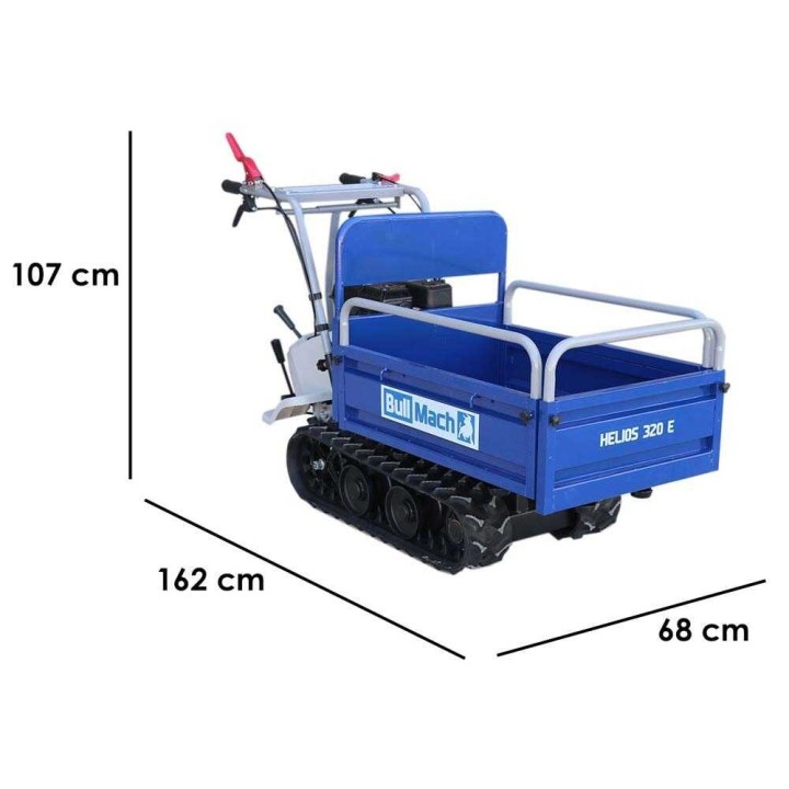BullMach Helios 320 E telaketjukuljetin, laajennettava kuormatila, 320 kg, 6,5 HP