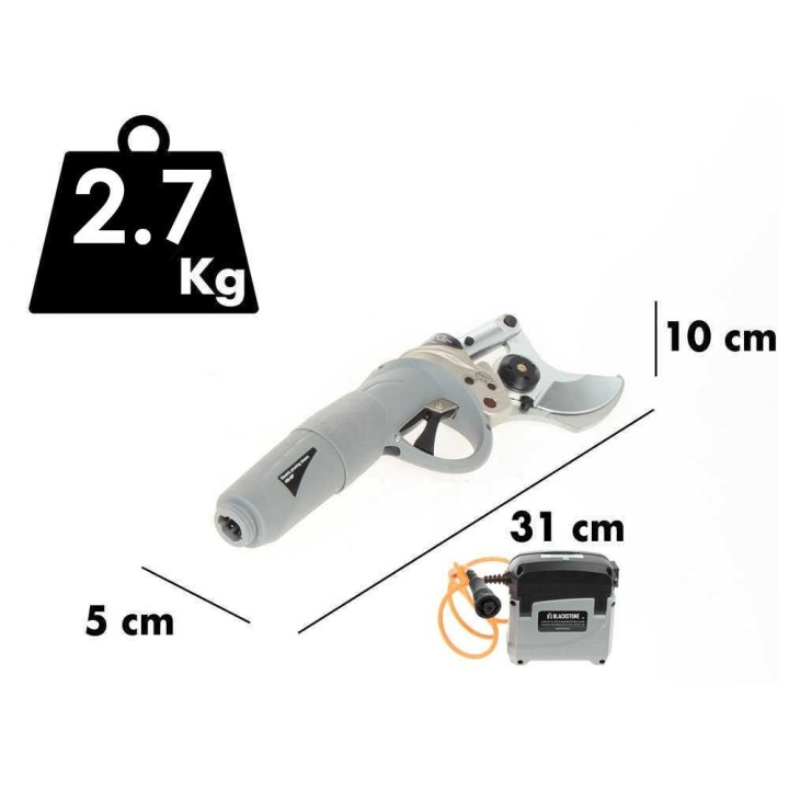 BlackStone 450 BP sähköoksasakset jatkovarrella, 37 V, 5,2 Ah, 150 cm