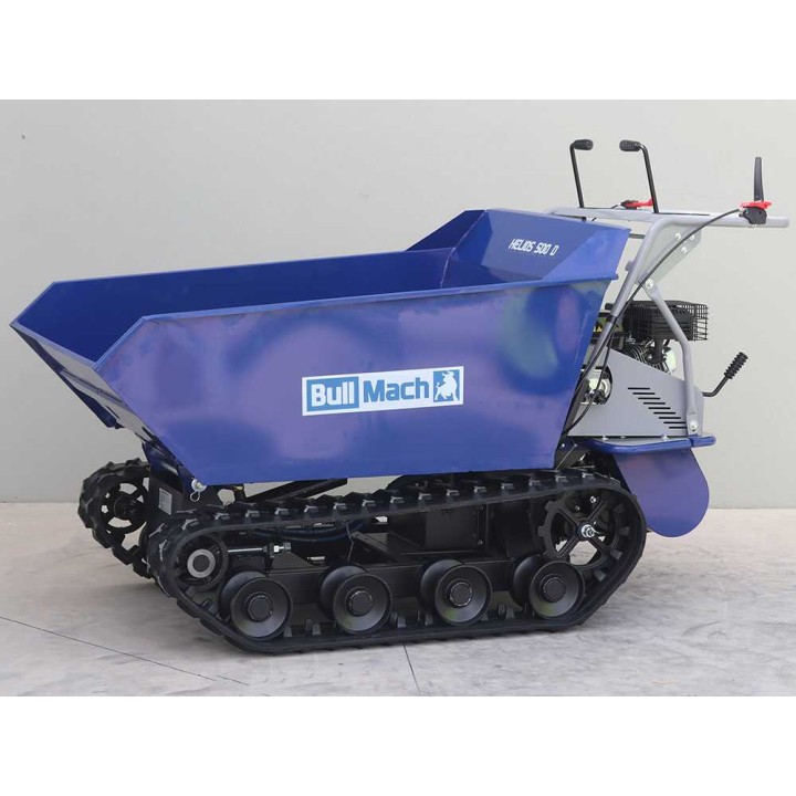 BullMach Helios 500 D telaketjudumpperi, hydraulinen kippilava, 500 kg, 7 HP, bensiini