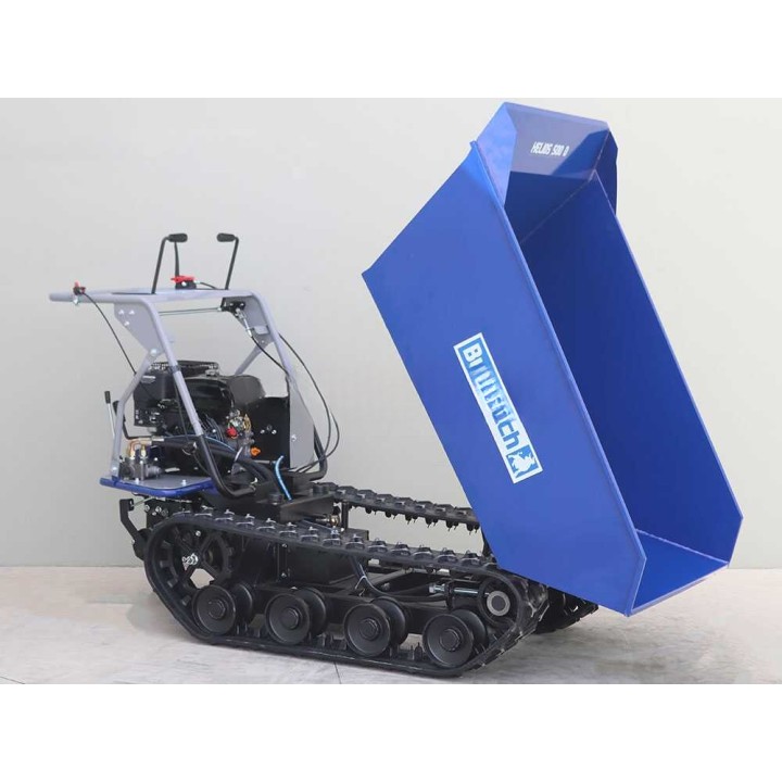 BullMach Helios 500 D telaketjudumpperi, hydraulinen kippilava, 500 kg, 7 HP, bensiini