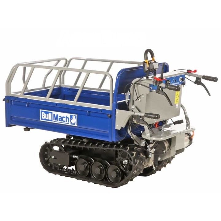 BullMach Helios 450 EB sähkötoiminen telaketjukottikärry, 450 kg, 60 V 20 Ah, jatkettava lava