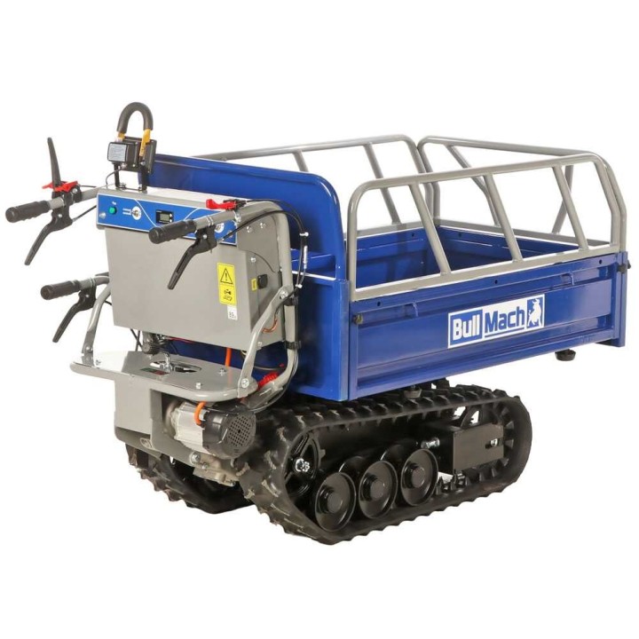 BullMach Helios 450 EB sähkötoiminen telaketjukottikärry, 450 kg, 60 V 20 Ah, jatkettava lava