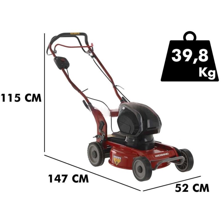 Weibang WB462SEM akkuruohonleikkuri, 120 V, 4 Ah, 46 cm bioleikkuu