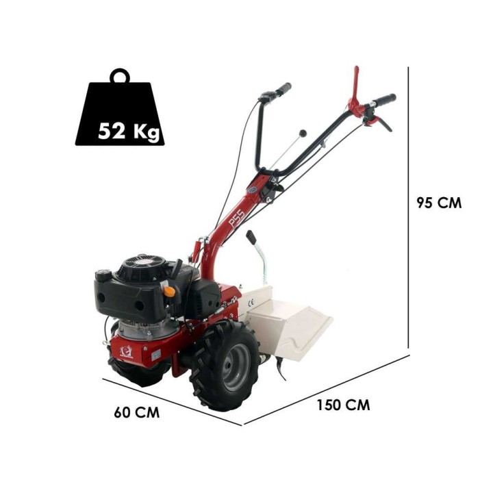 Eurosystems P55 -motokultivaattori, Loncin 6,5 HP, 50 cm jyrsin