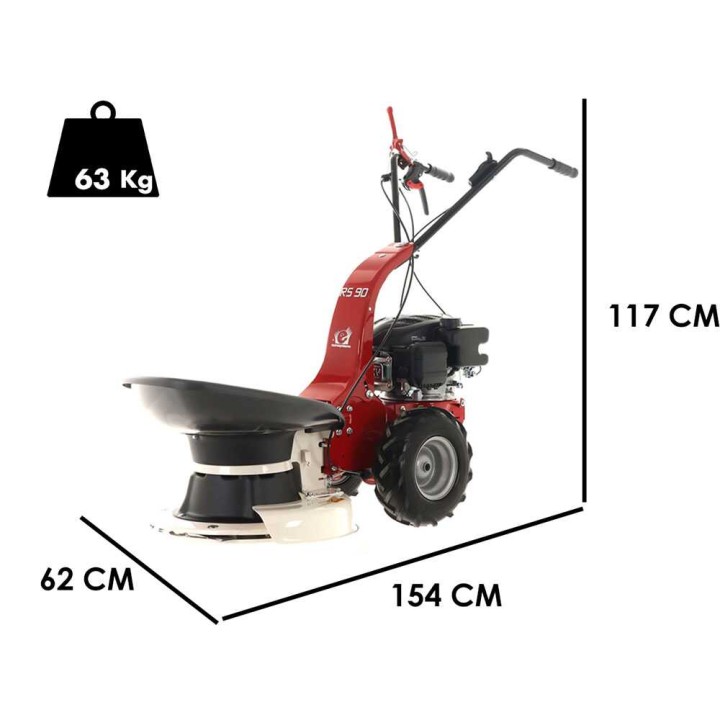 RS90 pyörivä niittokone, Loncin 139 cm³, 57 cm, 4,5 HP, vetävä
