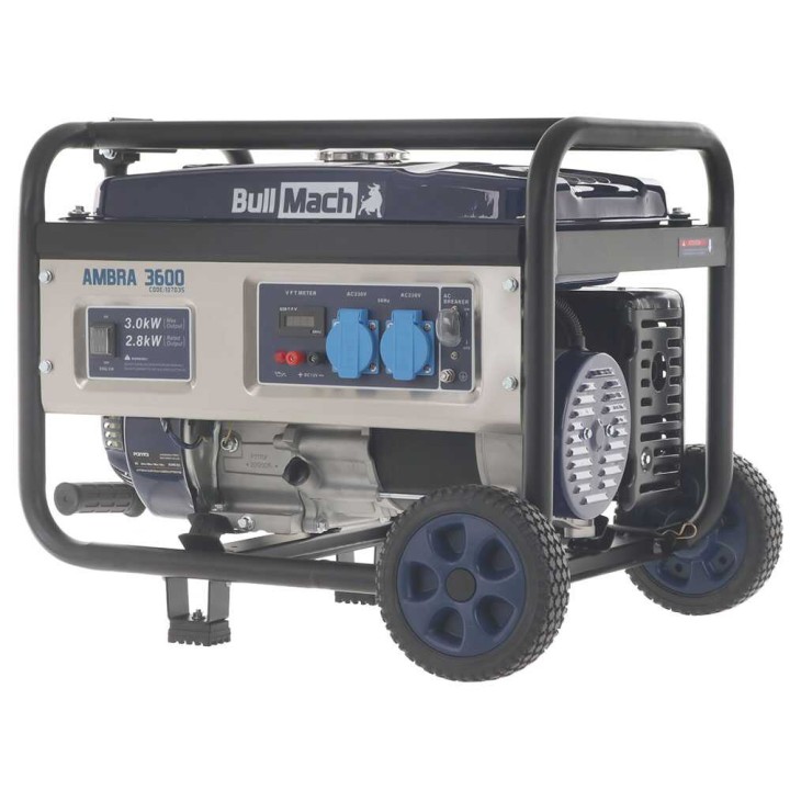 BullMach AMBRA 3600 bensiinikäyttöinen generaattori, 3 kW, AVR, yksivaiheinen