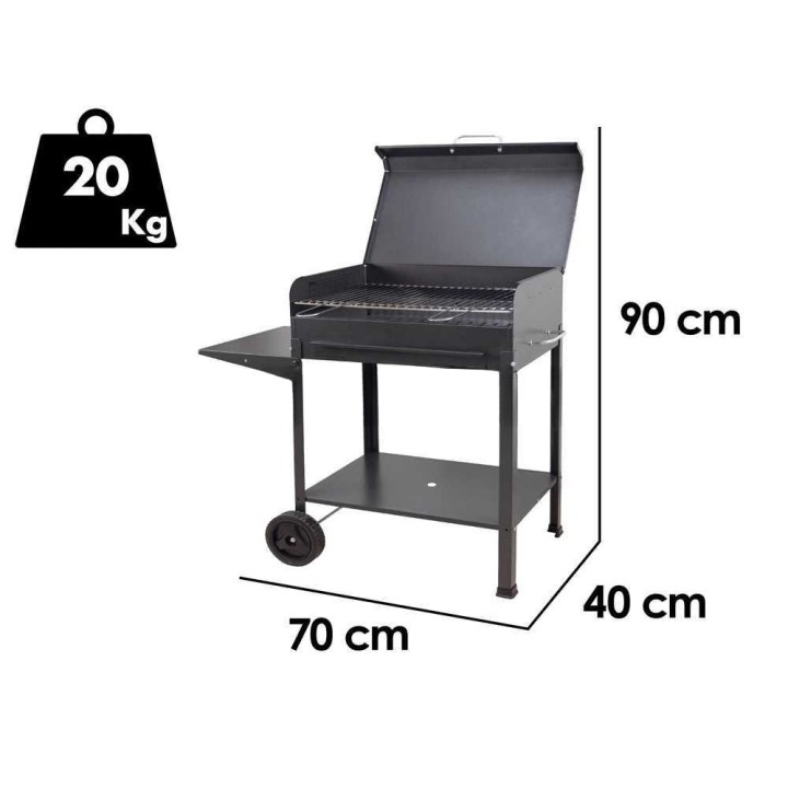 Mille Vanessa Large hiiligrilli, 67,5 × 37 cm, kansi ja 2 grillauskorkeutta