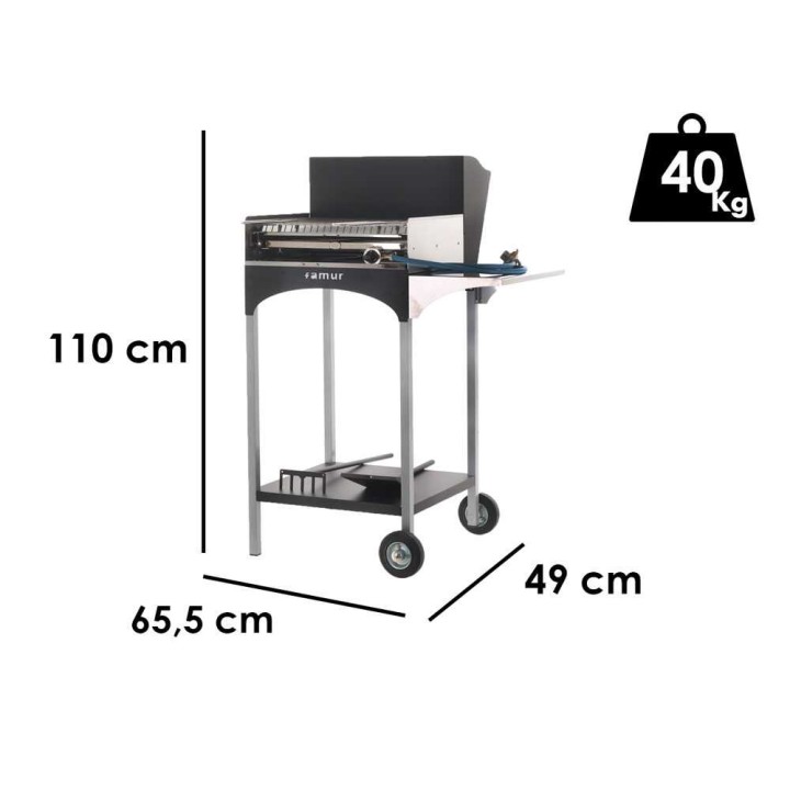 Famur BK 6 Eco monipolttoainegrilli, puu, hiili ja kaasu, 1 752 cm²
