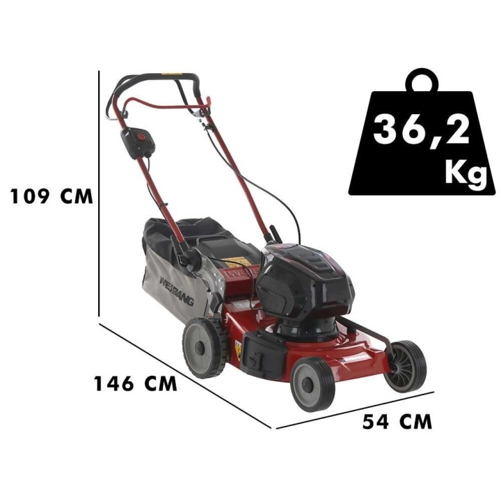 Weibang WB452SE3 akkuruohonleikkuri, 120 V, 4 Ah, 45 cm, 4-in-1