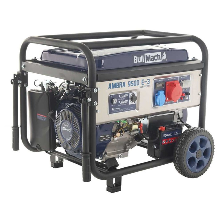 BullMach AMBRA 9500 E-3 kolmivaihegeneraattori, 7 kW, AVR, bensiinikäyttöinen