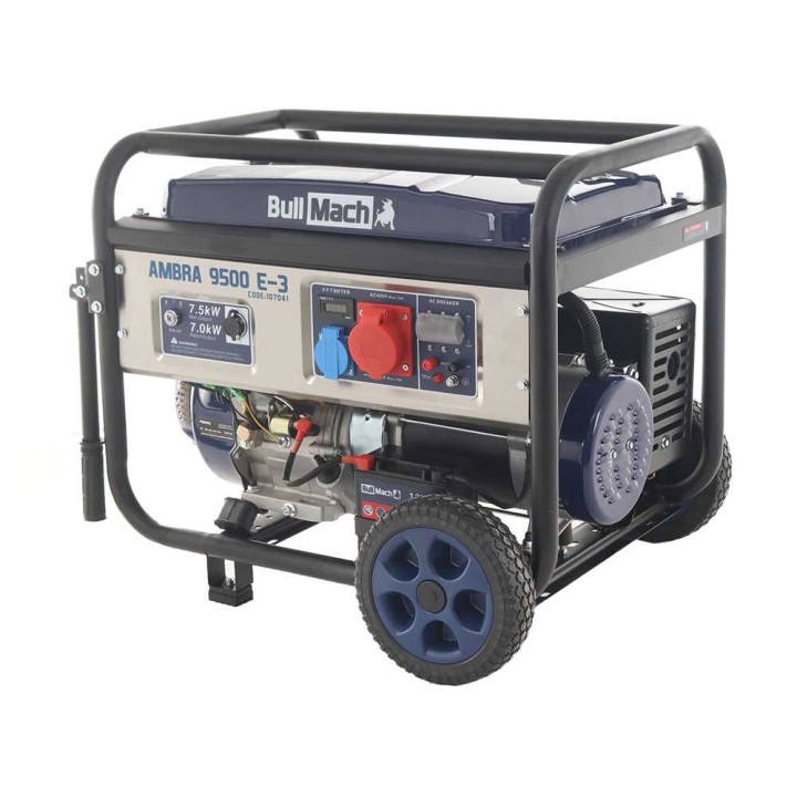BullMach AMBRA 9500 E-3 kolmivaihegeneraattori, 7 kW, AVR, bensiinikäyttöinen
