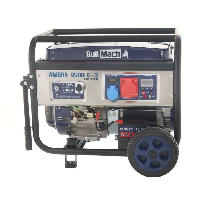 BullMach AMBRA 9500 E-3 kolmivaihegeneraattori, 7 kW, AVR, bensiinikäyttöinen
