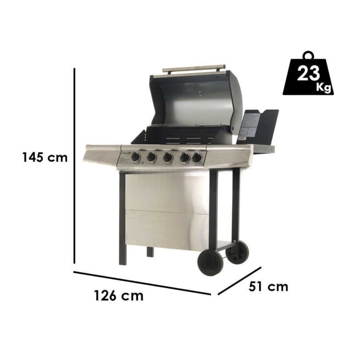 Royal Food RF-GB SS 4+1 kaasugrilli, 4 poltinta, 14,4 kW