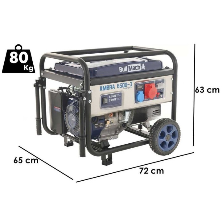 BullMach AMBRA 6500-3 kolmivaihegeneraattori, 5 kW, 5,5 kW, AVR