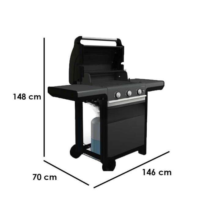 Campingaz 3 Series Select kaasugrilli, 3 poltinta, 10,2 kW, 2 806 cm²
