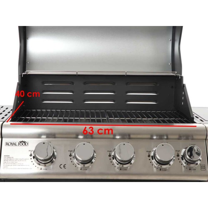 Royal Food RF-GB SS 4+1 DELUX kaasugrilli, 4 poltinta, 14,4 kW