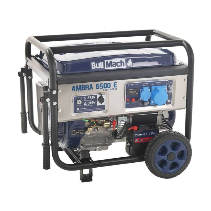 BullMach AMBRA 6500 E bensiinikäyttöinen generaattori, 5,5 kW, AVR, 230 V