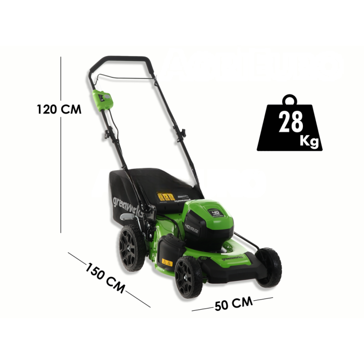 Greenworks GD40LM46HPK4 akkuruohonleikkuri, 40 V, 4 Ah, 46 cm