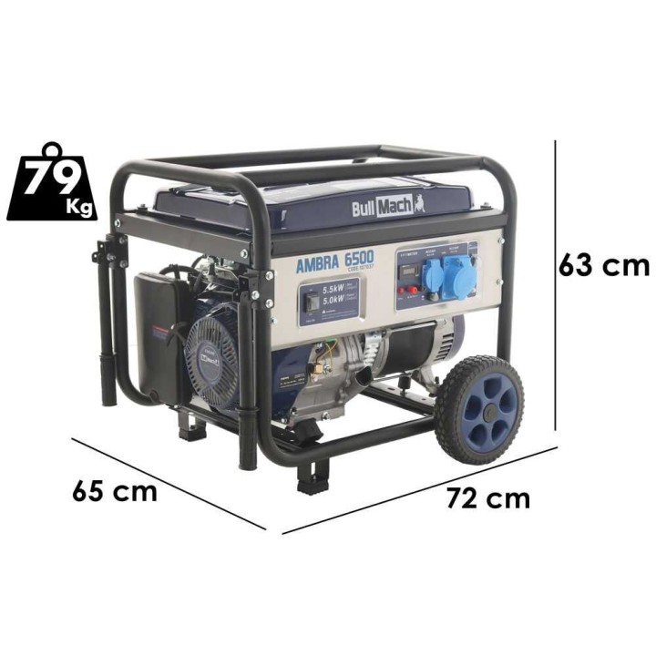 BullMach AMBRA 6500 bensiinikäyttöinen generaattori 5 5 kW AVR 230 V