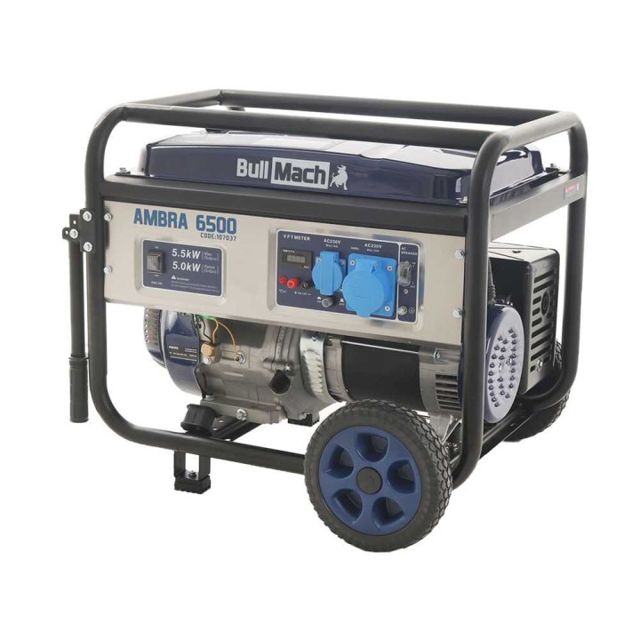 BullMach AMBRA 6500 bensiinikäyttöinen generaattori, 5,5 kW, AVR, 230 V