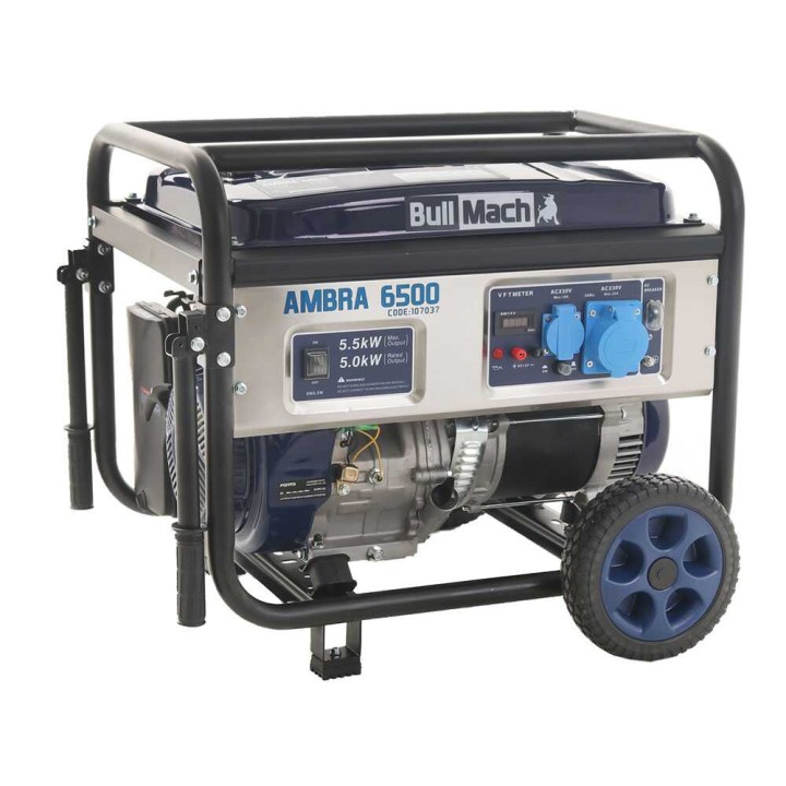 BullMach AMBRA 6500 bensiinikäyttöinen generaattori, 5,5 kW, AVR, 230 V