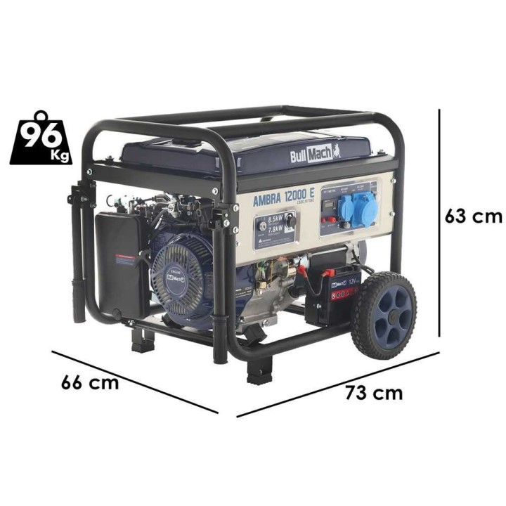 BullMach AMBRA 12000 E bensiinikäyttöinen generaattori, 8,5 kW, AVR, ATS