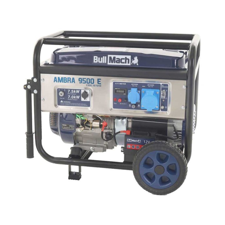 BullMach AMBRA 9500 E bensiinikäyttöinen generaattori, 7,5 kW, AVR, ATS, 230 V