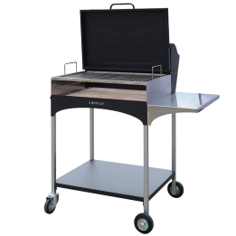 Famur BK 8 Elite puu ja hiiligrilli 66 44 cm ruostumaton teräs